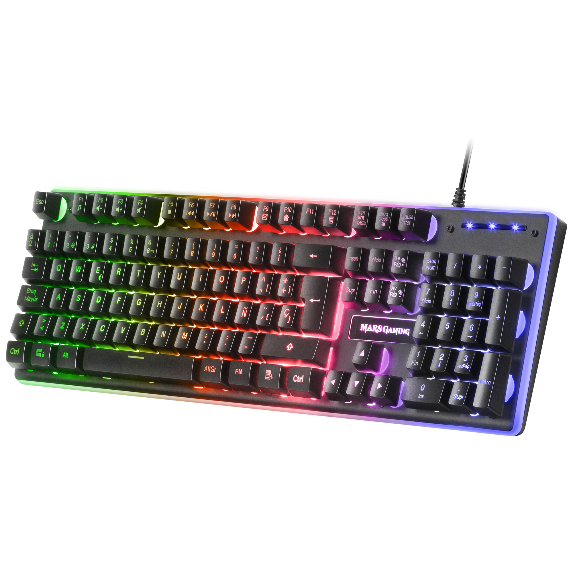 MARS GAMING Pack 4 en 1 Gamer (Clavier/Souris/Casque/Tapis) MCPex RGB (Noir)