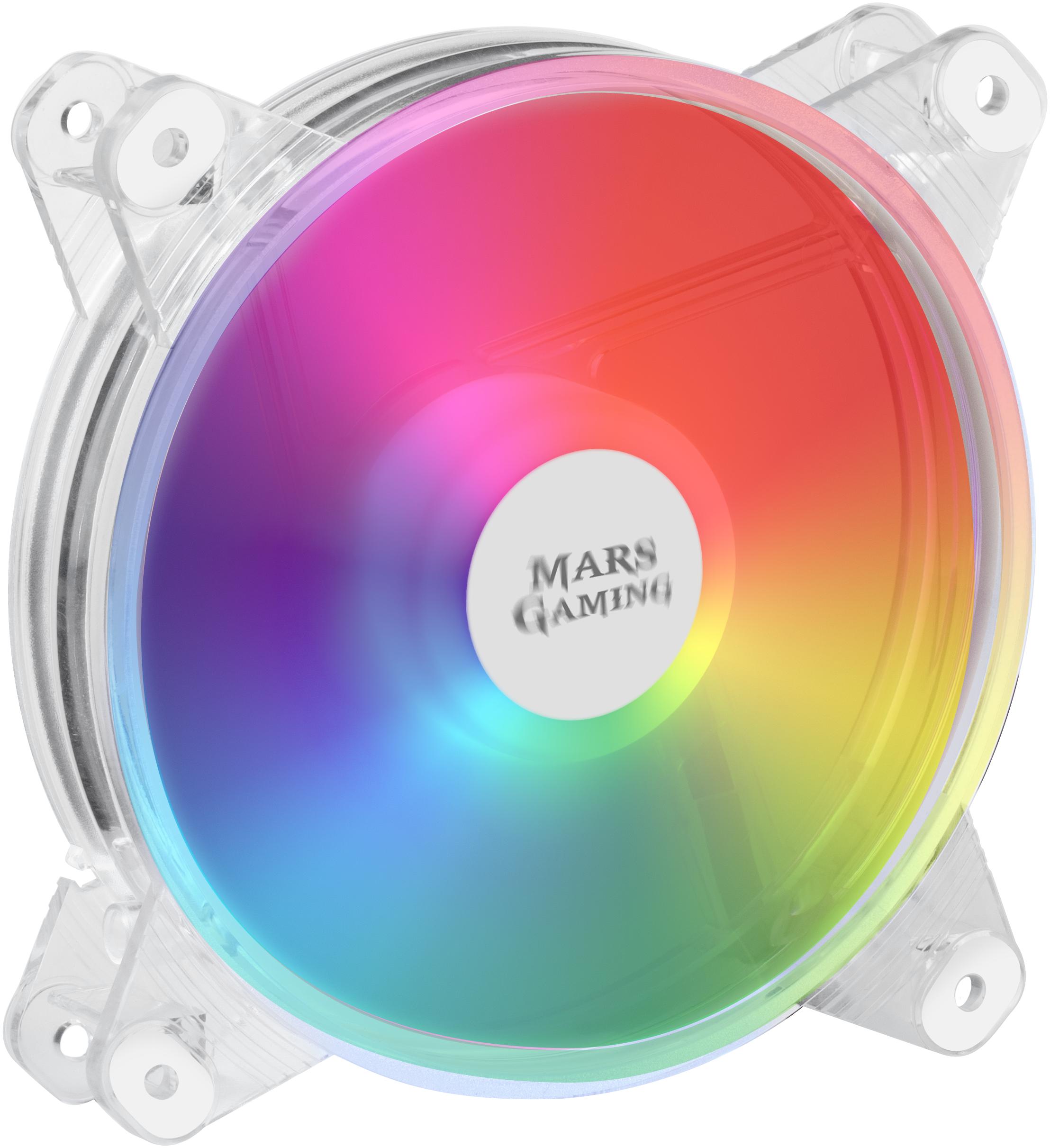 MARS GAMING Ventilateur boitier MFD RGB 12cm (Transparent)