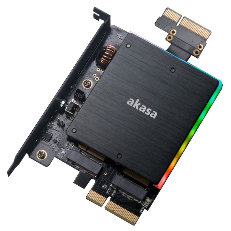 AKASA Dual M.2 PCI-E RGB LED Adapter Karte