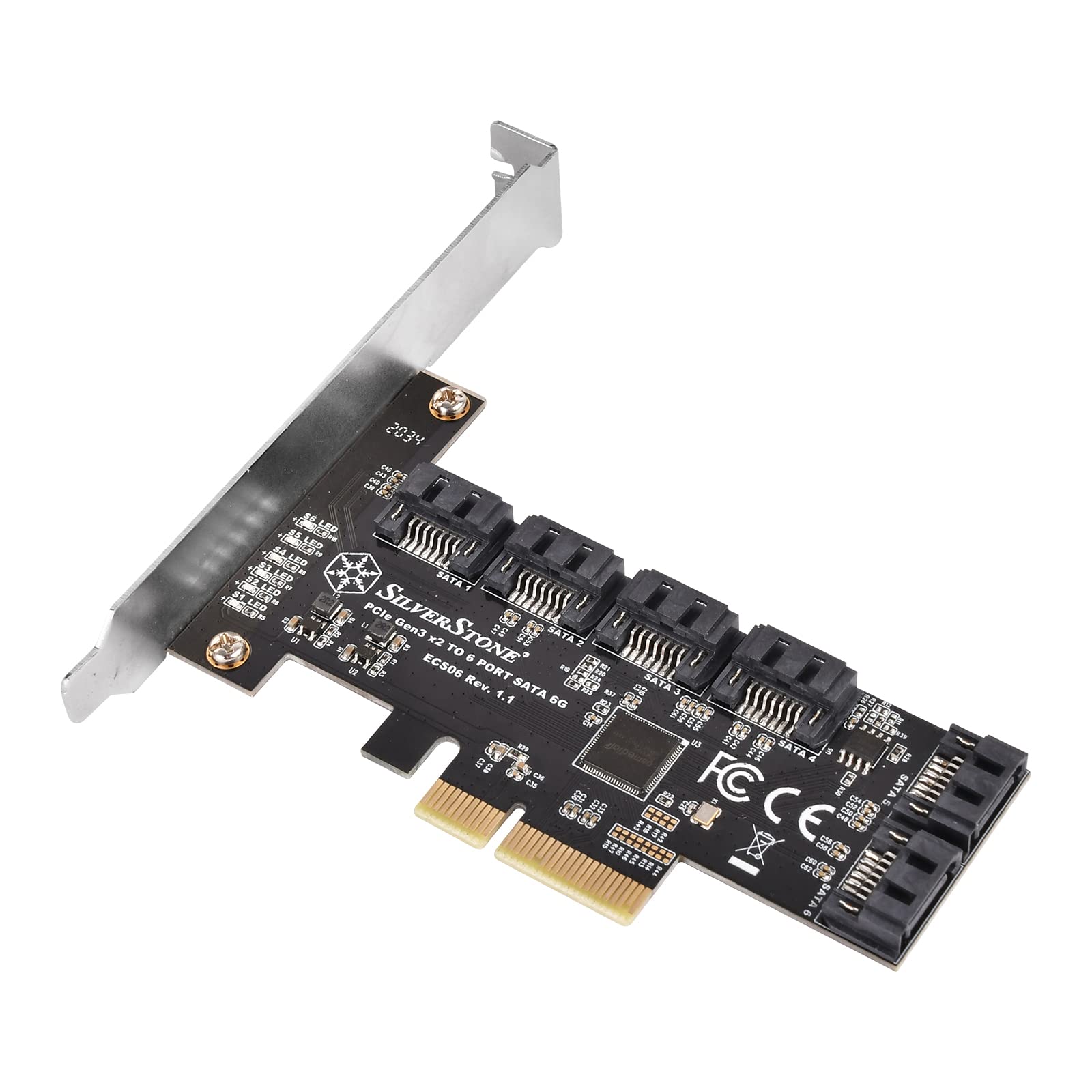 SILVERSTONE SST-ECS06 SATA Adapterkarte, PCIe 3.0, 6x SATA 6G