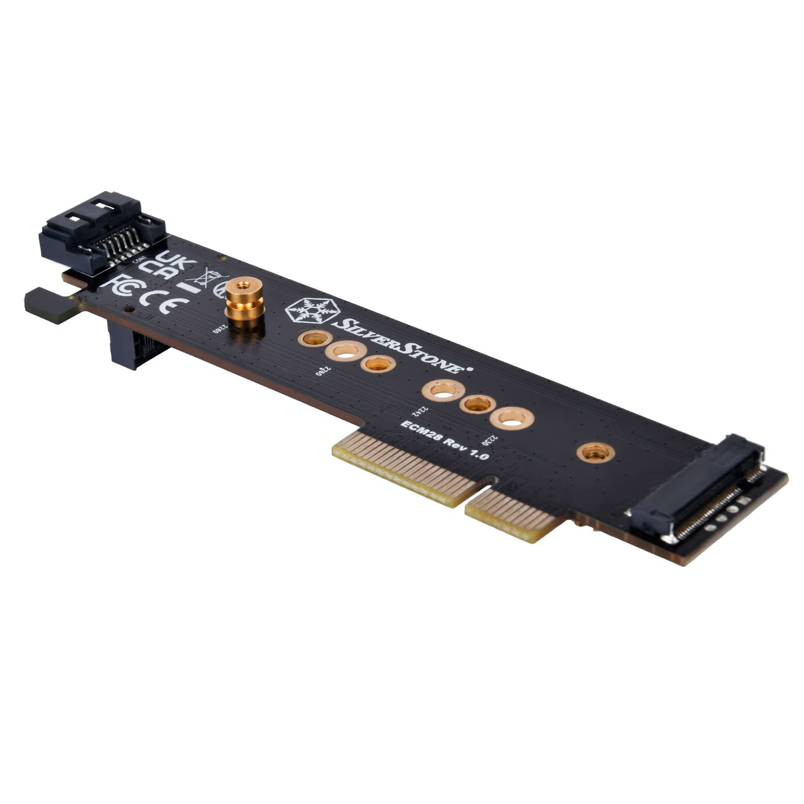 SILVERSTONE SST-ECM28 M.2/SATA Adapterkarte, PCIe 4.0, 1x M-Key, 1x SATA