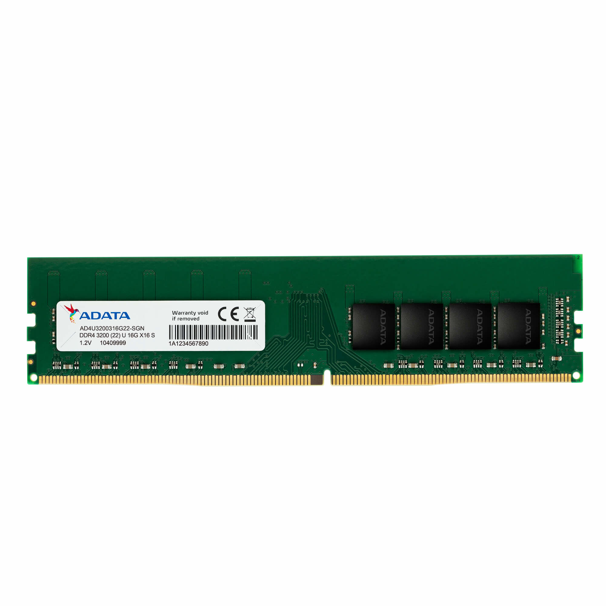 ADATA ADATA Barrette mémoire 16Go DIMM DDR4 Premier PC4-24000 (3200Mhz) (Vert)