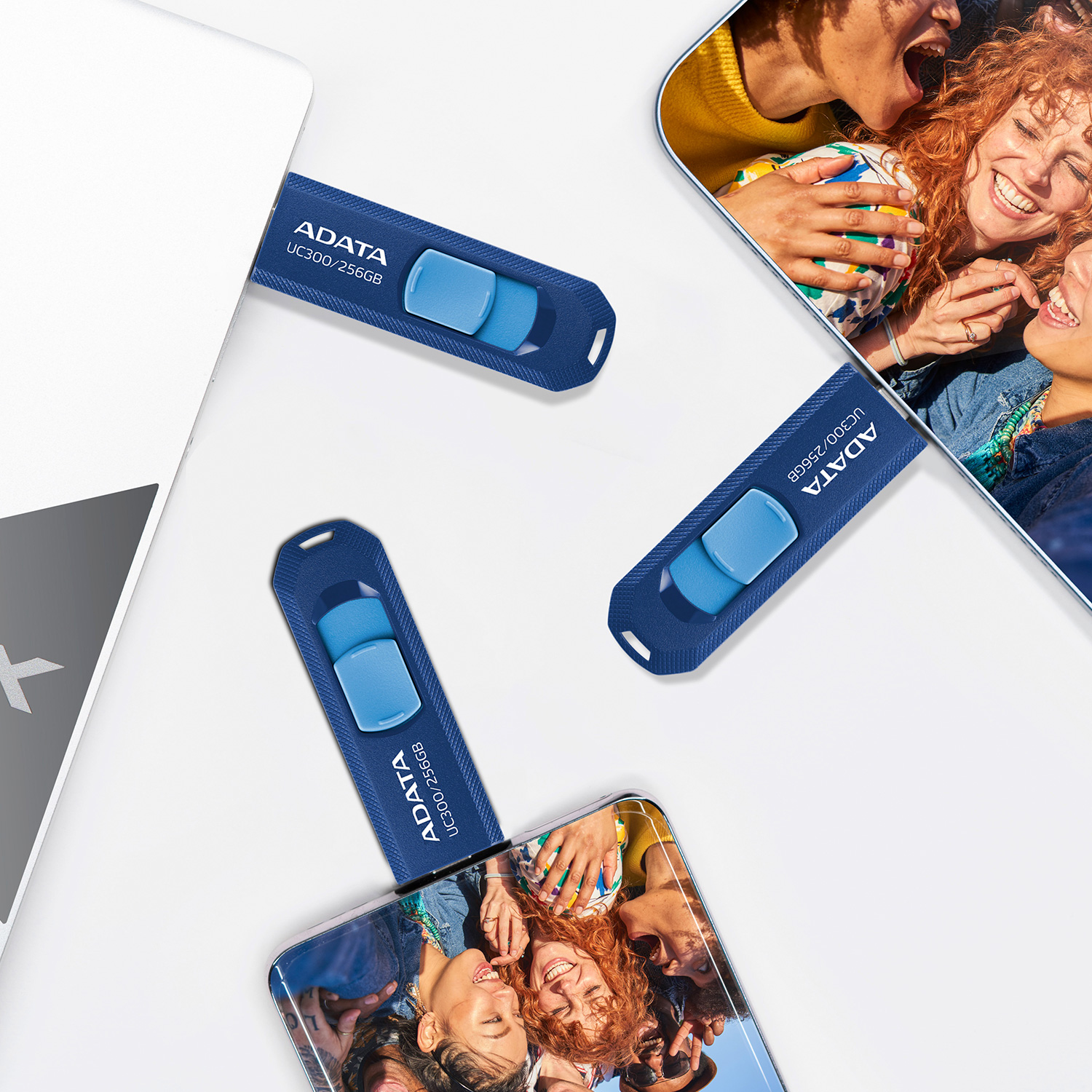 ADATA Clé USB-C 3.2 UC300 - 256Go (Bleu)