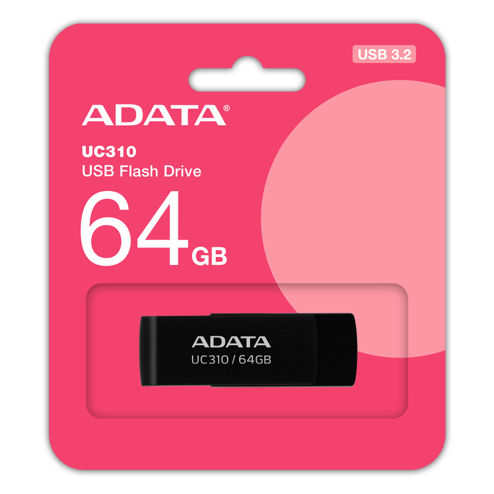 ADATA Clé USB 3.2  UC310 - 64Go (Noir)