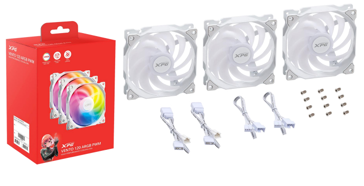 ADATA Lüfter XPG VENTO 120 (120mm ARGB PWM Fan 3er) weiß retail