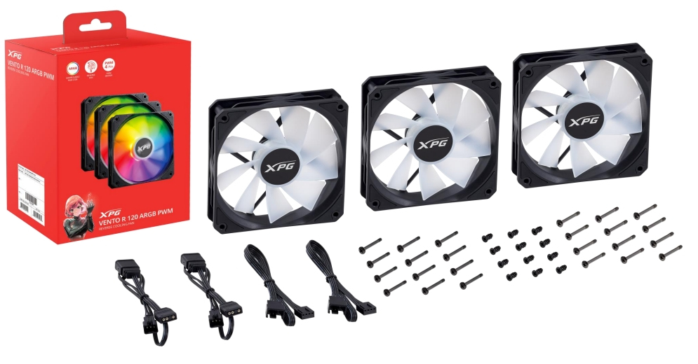 ADATA Lüfter XPG VENTO R 120 (120mm ARGB PWM Fan 3er) schwarz retail