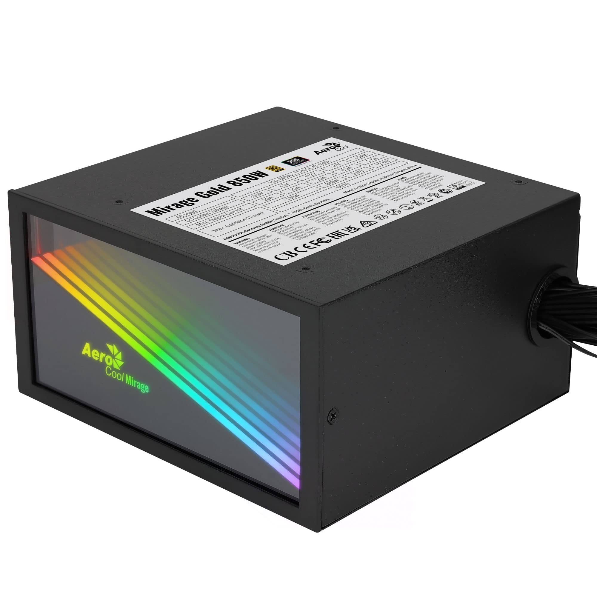 AEROCOOL AEROCOOL Alimentation ATX Mirage Gold RGB - 850W (Noir)