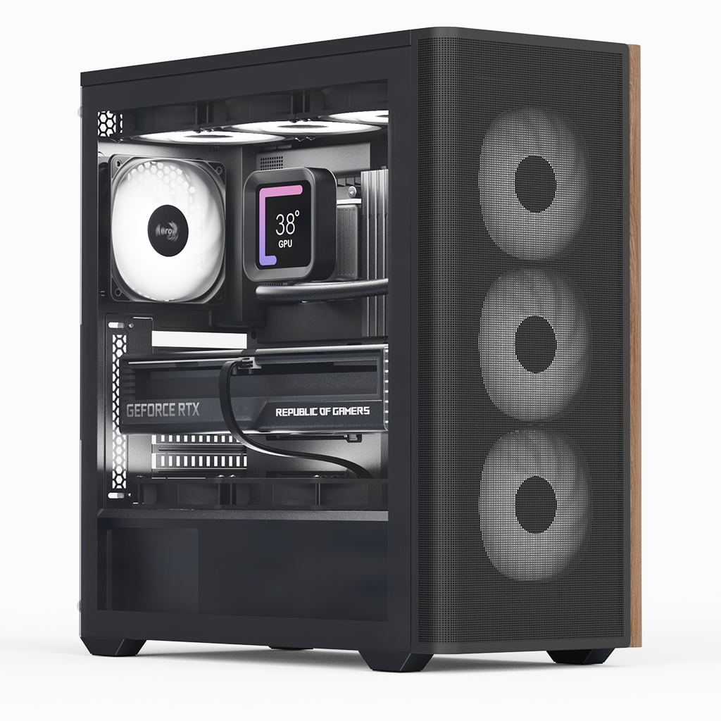 AEROCOOL D501A PC-Gehäuse, Midi-Tower, ATX, Tempered Glass