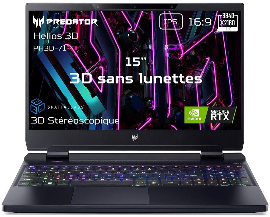 ACER Modèle du produit : Predator Helios 3D 15 SpatialLabs Edition PH3D15-71-93F4