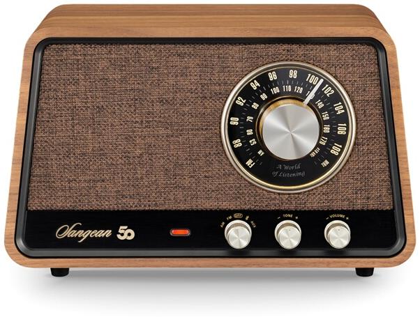 Sangean WR-101 AM FM Bluetooth AUX Noyer Vintage