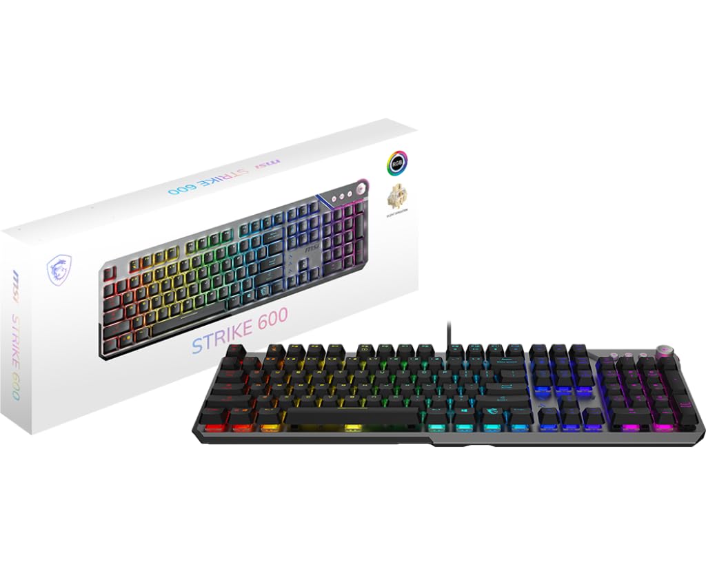 MSI Clavier de jeu mécanique STRIKE 600 SILENT RGB USB Silent Switch Noir/Gris