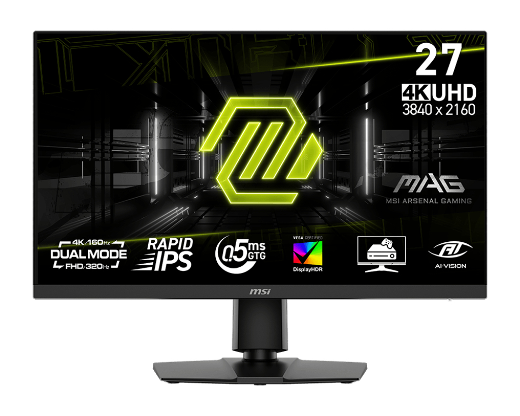 MSI MAG 272URDF E16 27i Rapid IPS Flat 3840x2160 UHD:160Hz FHD:320Hz 1ms HDMI 2.1 3y Warranty