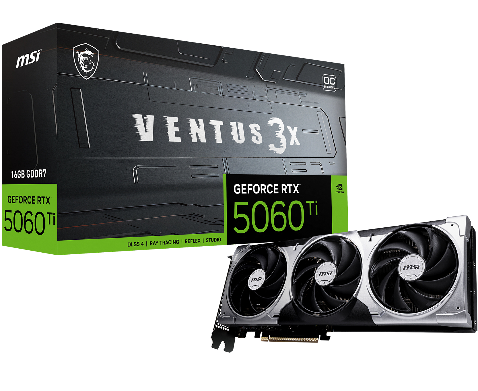 MSI VENTUS GeForce RTX 5060 TI 16G 3X OC NVIDIA 16 Go GDDR7