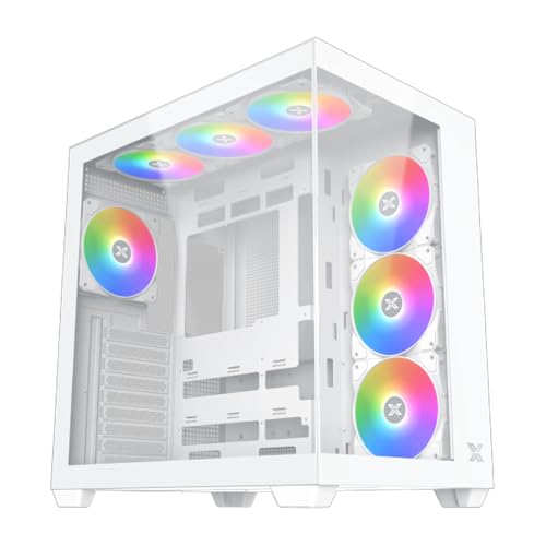 Xigmatek Boitier Moyen Tour ATX Aqua V Air RGB avec panneaux vitrés (Blanc)