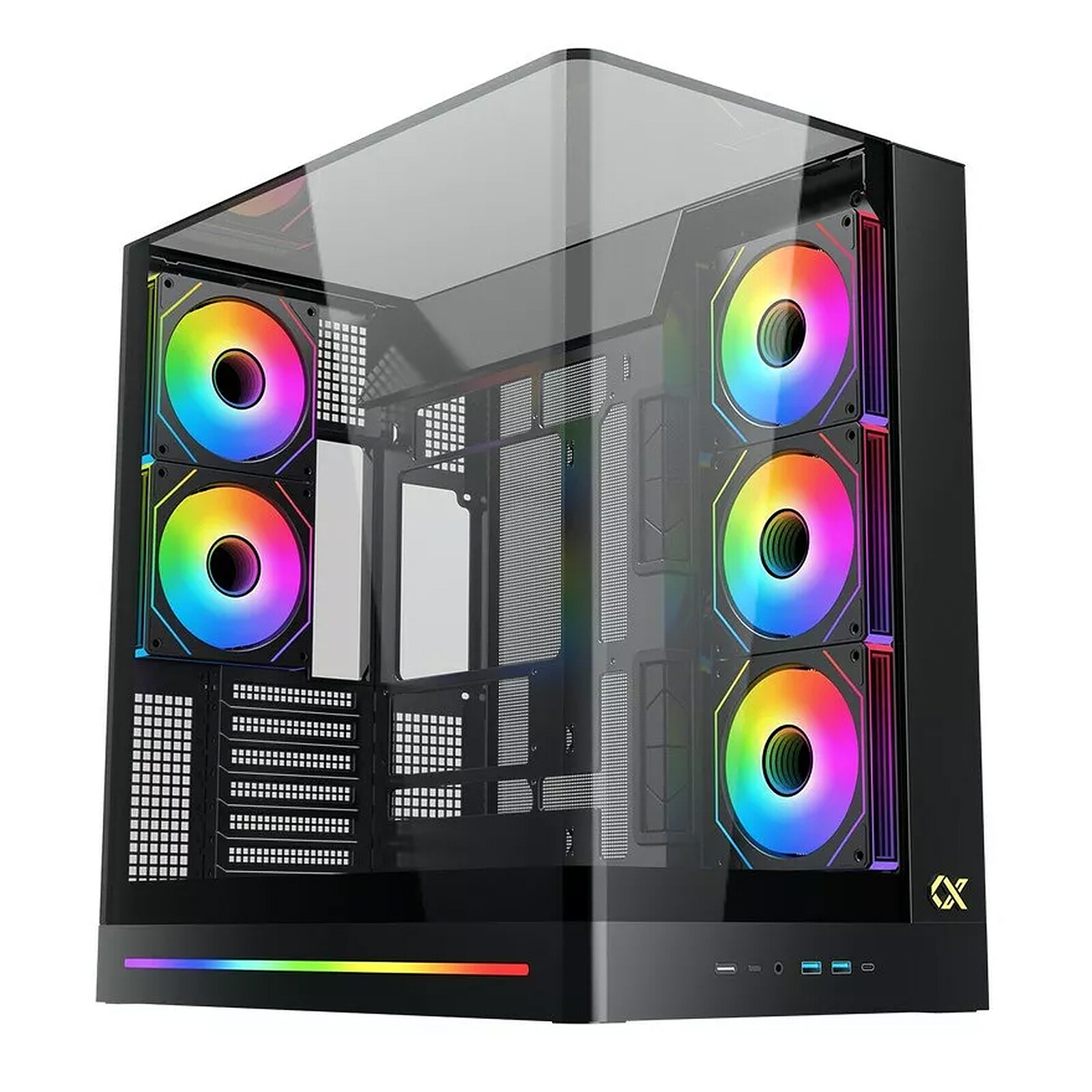 Xigmatek Boitier Moyen Tour E-ATX Pano II RGB avec panneaux vitrés (Noir)