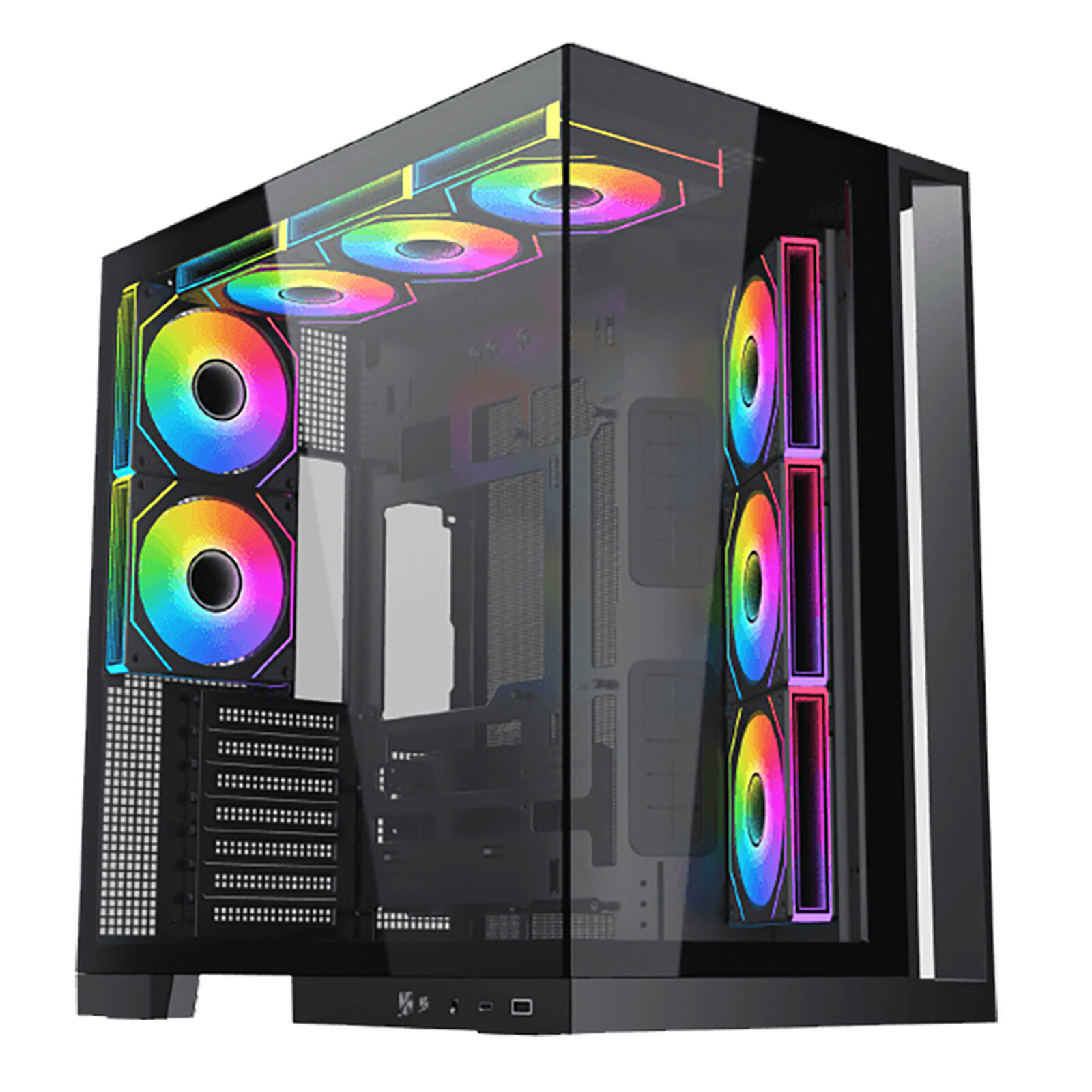 Xigmatek Boitier Moyen Tour ATX Aqua 7 RGB avec panneaux vitrés (Noir)