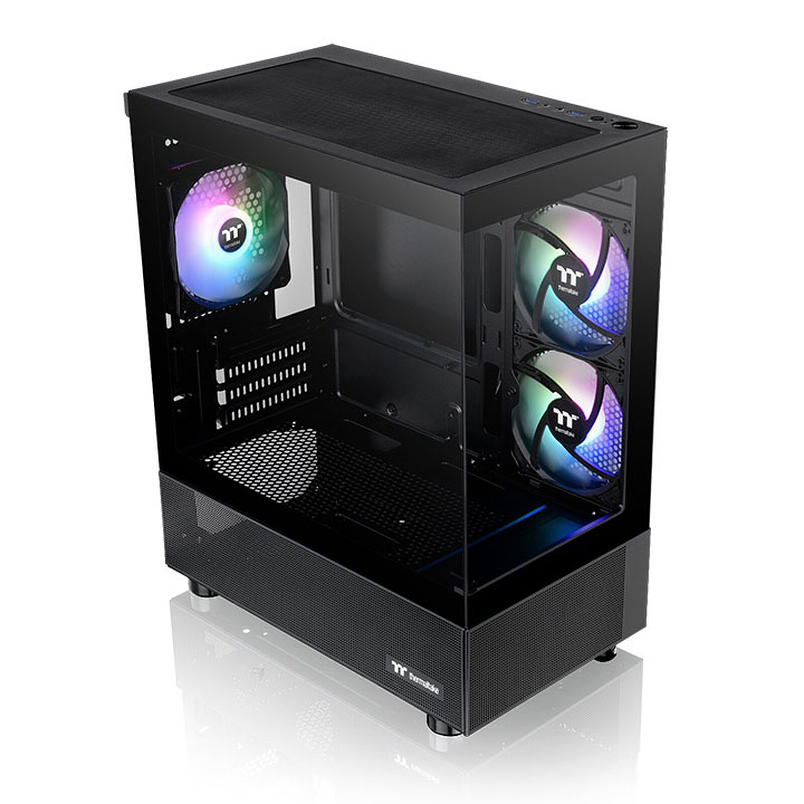 THERMALTAKE Nom : Boitier Mini Tour Micro ATX View 170 TG RGB avec panneau vitré (Blanc)