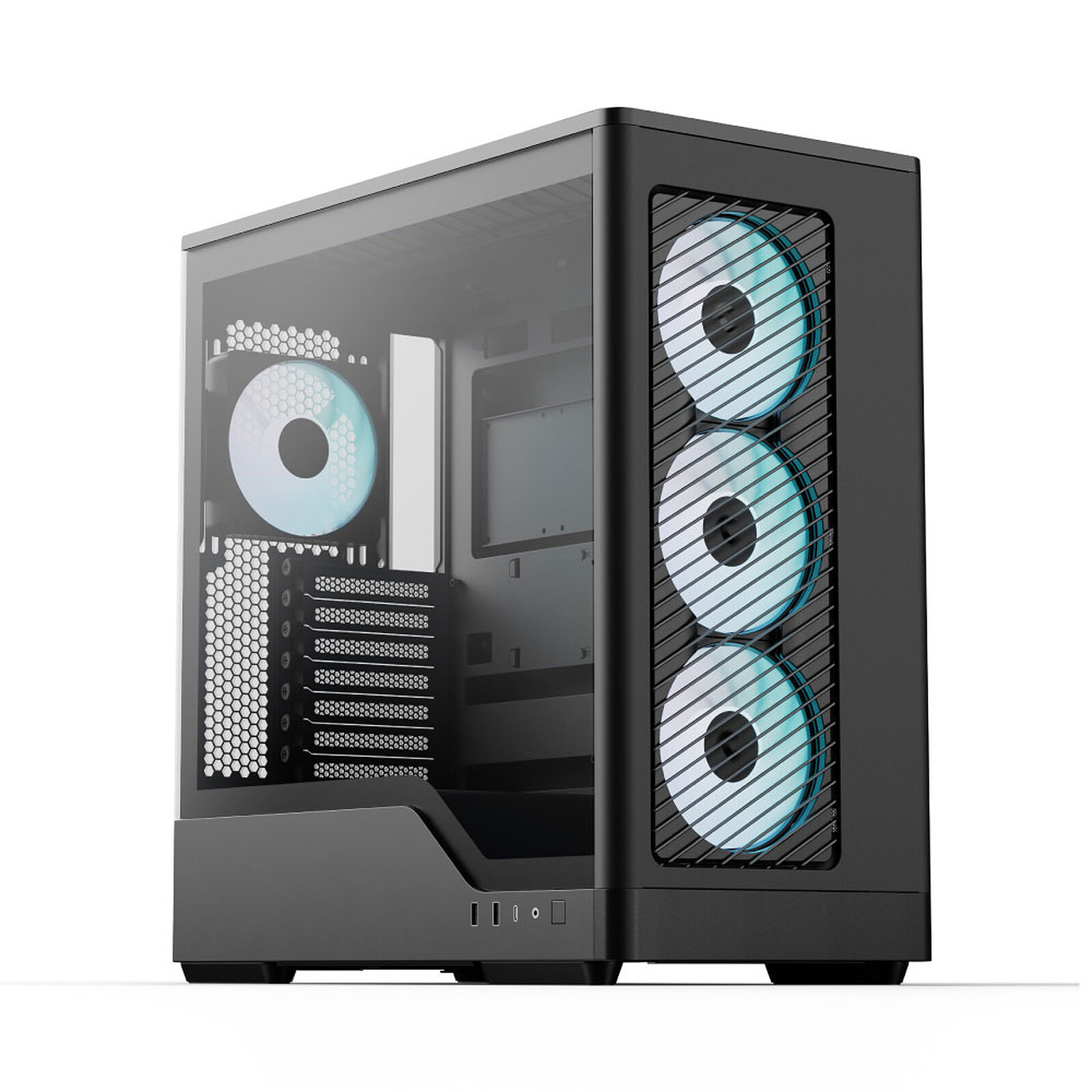AEROCOOL D520A PC-Gehäuse, Midi-Tower, ATX, Tempered Glass, RGB