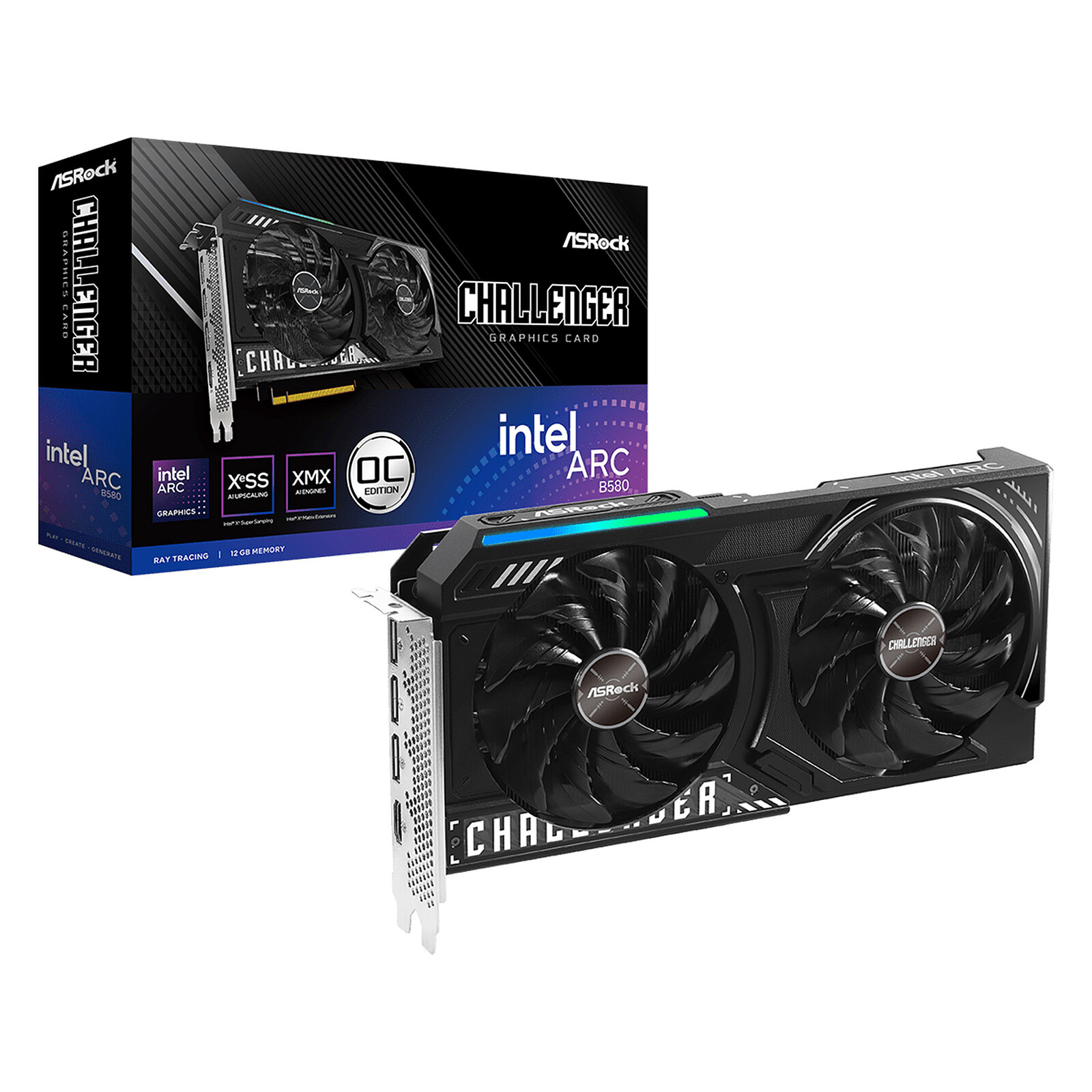 ASROCK ASRock Carte Graphique Intel Arc B580 Challenger OC 12Go