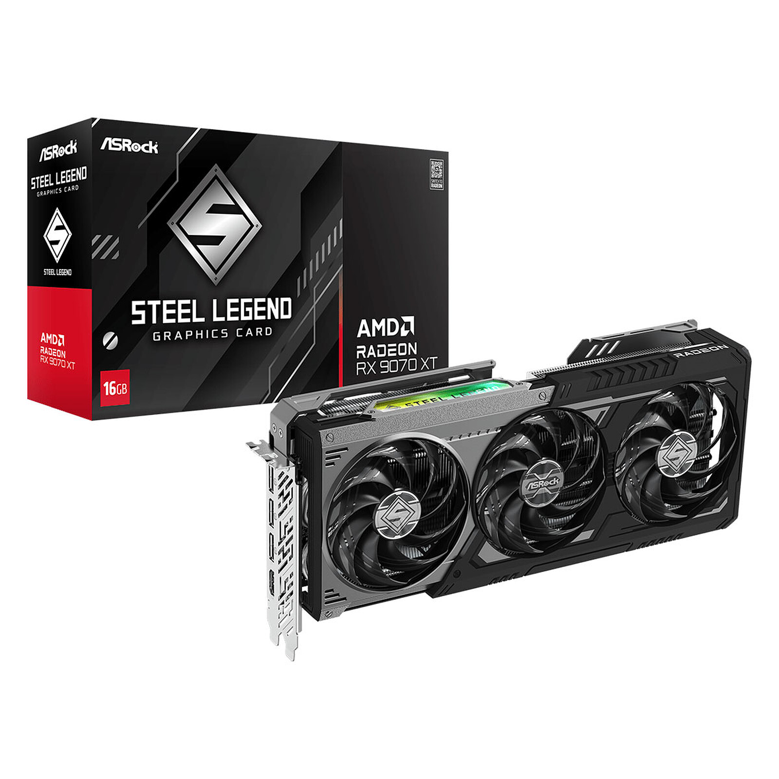 ASROCK AMD Radeon RX 9070 XT Steel Legend Dark 16GB