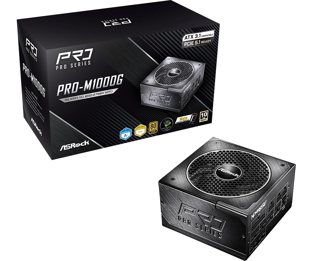 ASROCK Pro Series PRO-M1000G 1000W ATX 80+ Gold black