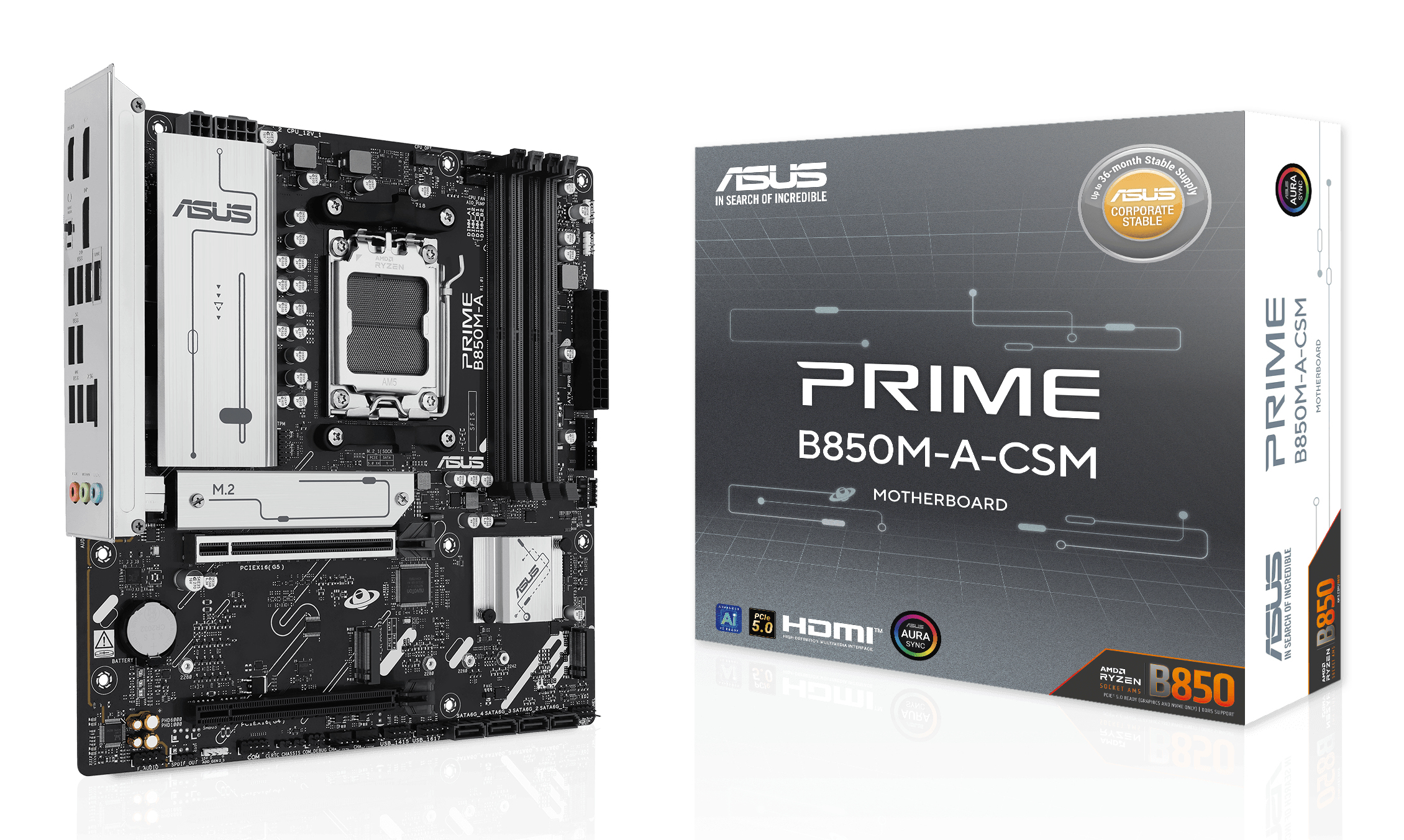 ASROCK AMD B850 DDR5 mATX motherboard 1xHDMI 1xDP 3xM.2 4xSATA