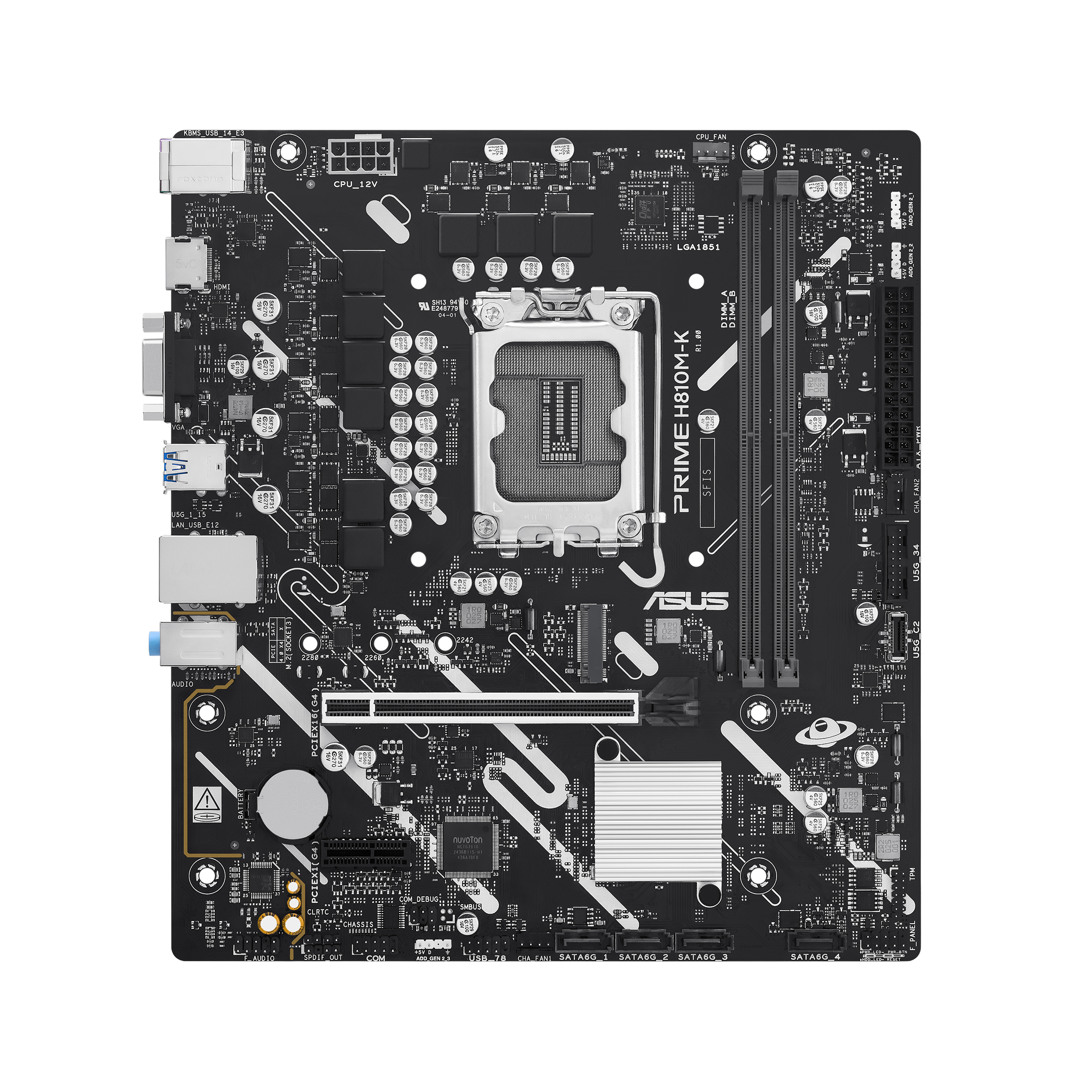 ASUS PRIME H810M-K LGA1851 DDR5 Micro-ATX motherboard 1xPCIe 4.0 1xM.2 1xHDMI 1xVGA
