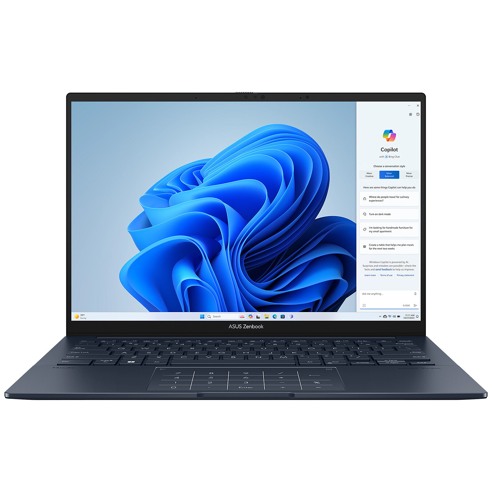 ASUS PC Portable Zenbook 14 OLED Intel Core Ultra 9 32 Go RAM 1 To SSD 14 pouces 3K Tactile 120 Hz
