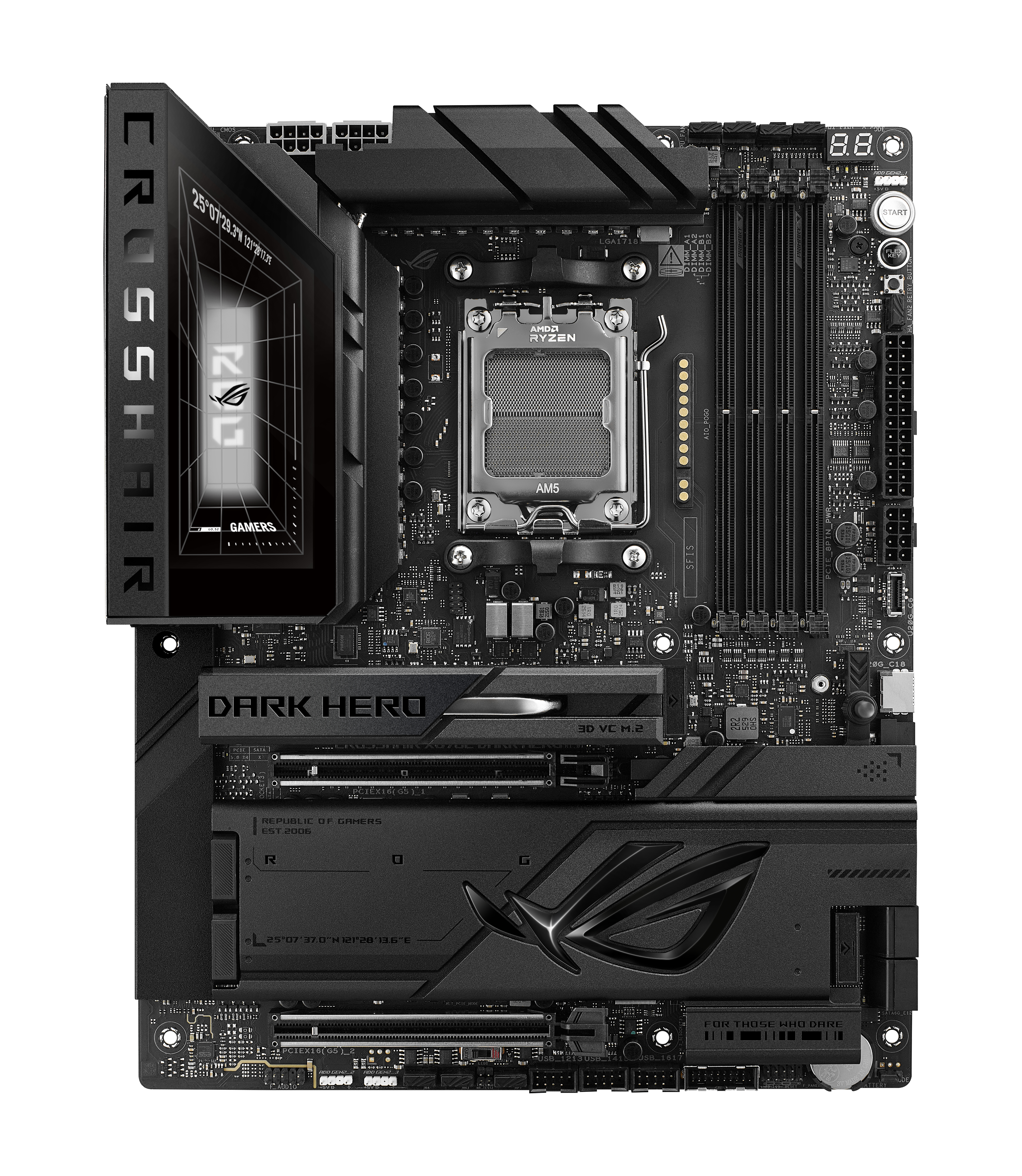 ASUS ROG CROSSHAIR X870E DARK HERO AM5 DDR5 ATX motherboard 2xPCIe 5.0 5xM.2 1xHDMI