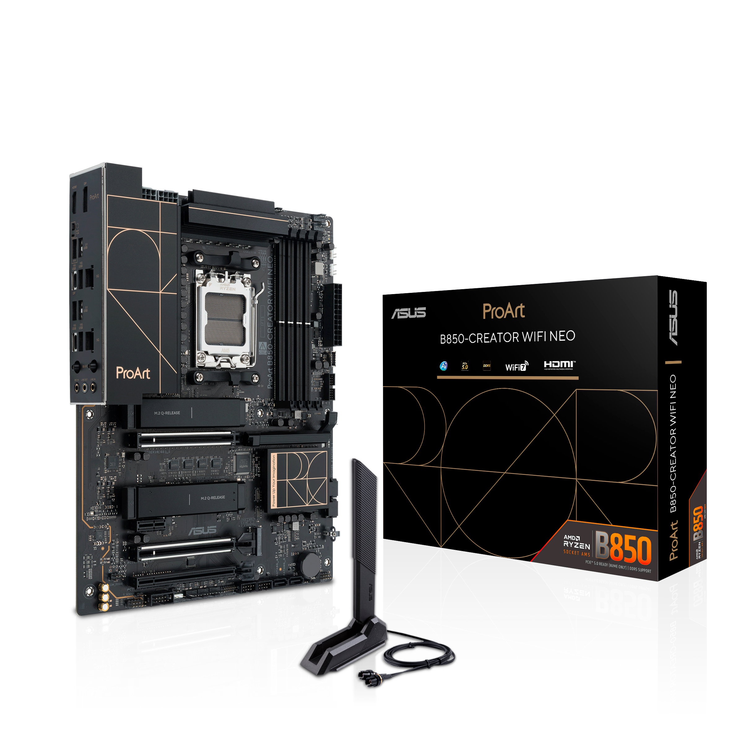 ASUS PROART B850-CREATOR WIFI NEO ATX motherboard 4xDDR5 2xPCIe 5.0 3xM.2 1xHDMI 2xDisplayPort 4xSATA