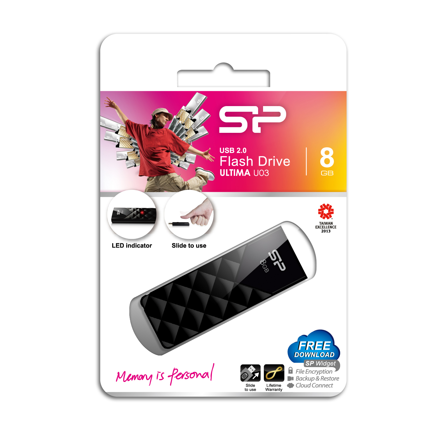 SILICON POWER - Modèle du produit : Ultima U03 8Go USB 2.0 Black