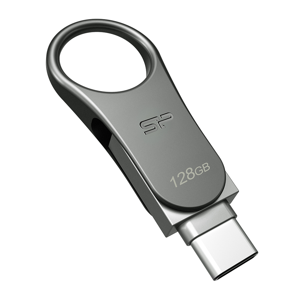 SILICON POWER Memory USB Mobile C80 128Go USB 3.2 + Type-C Silver