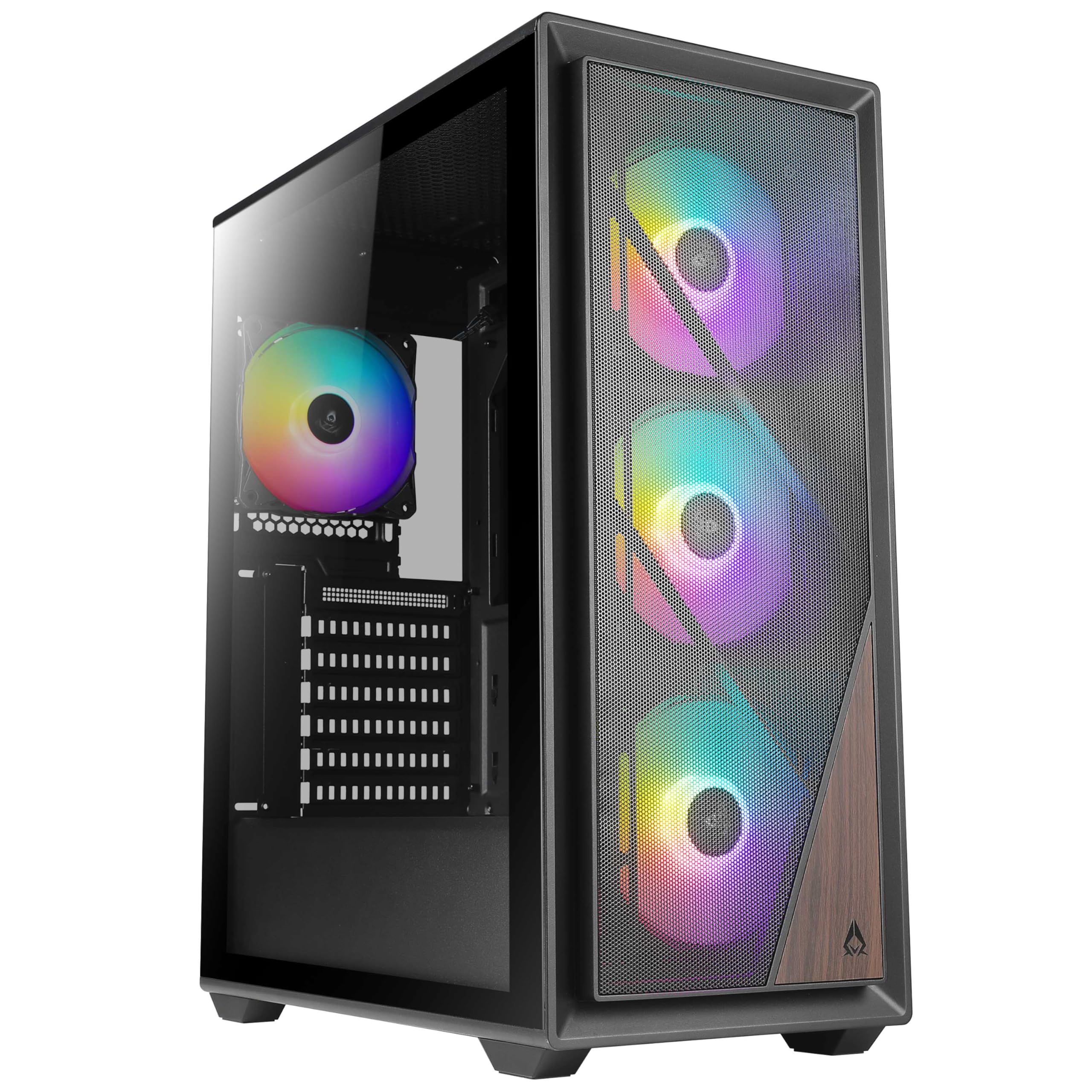 Azza Boitier Moyen Tour ATX Forest RGB avec panneau vitré (Noir)