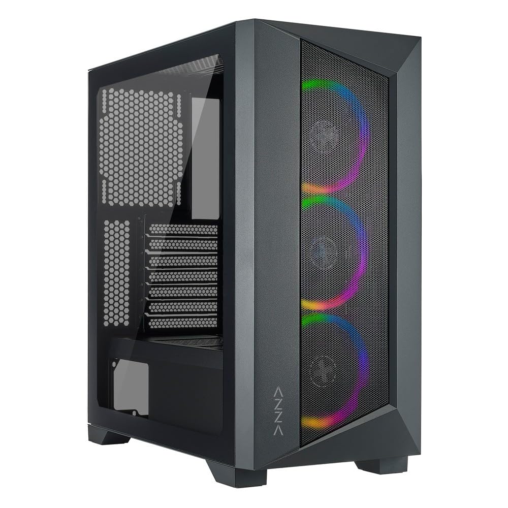 Azza Boitier Moyen Tour ATX Octane A RGB avec panneau vitré (Noir)