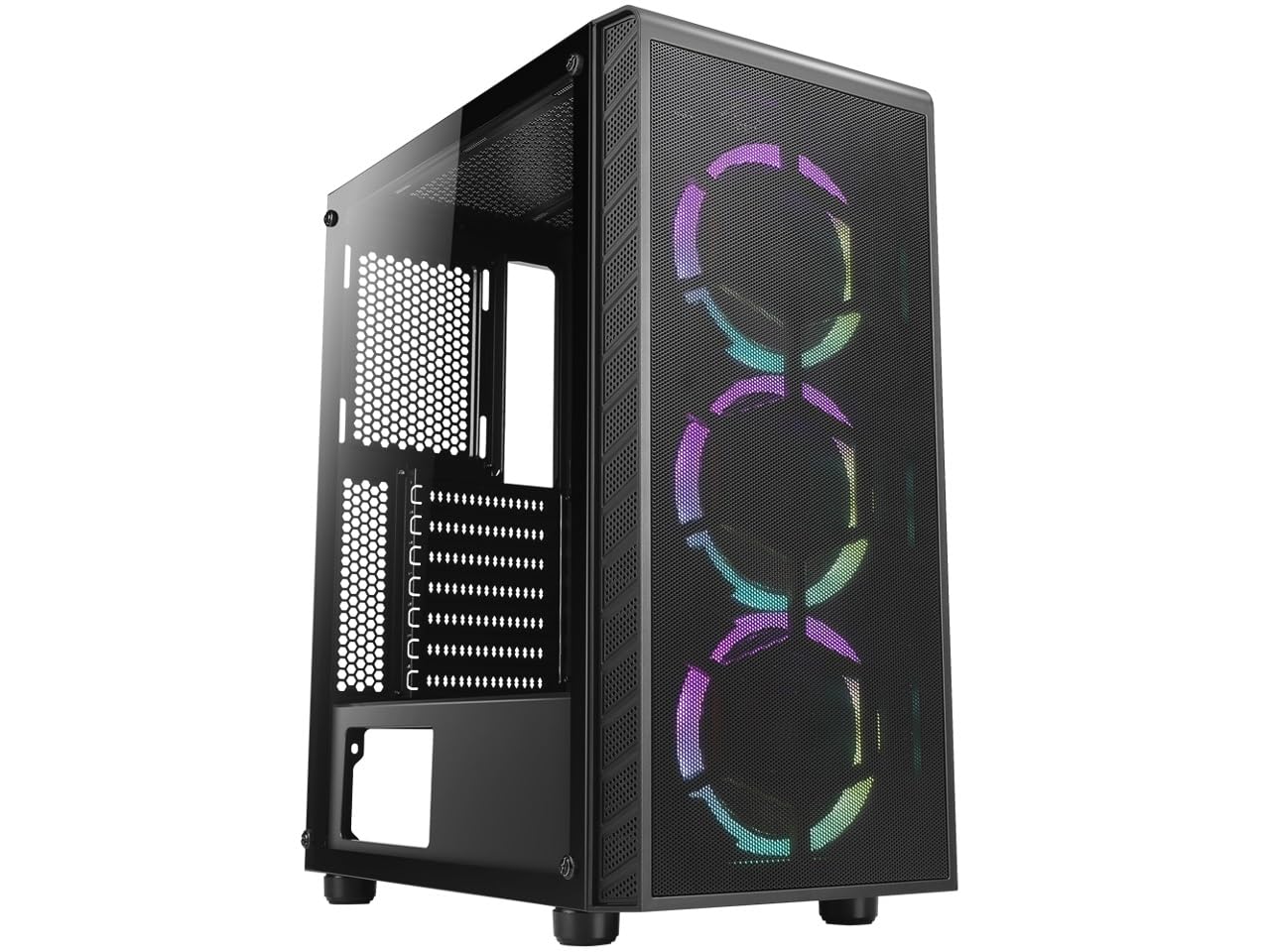 Azza Boitier Moyen Tour ATX Prime RGB avec panneau vitré (Noir)
