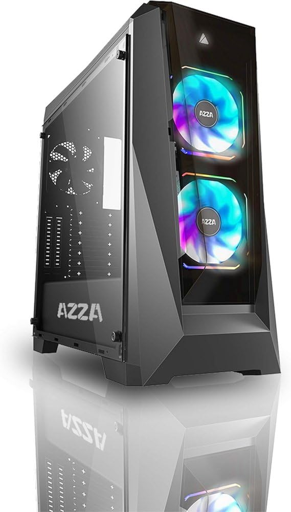 Azza Boitier Moyen Tour ATX Chroma B RGB avec panneau vitré (Noir)