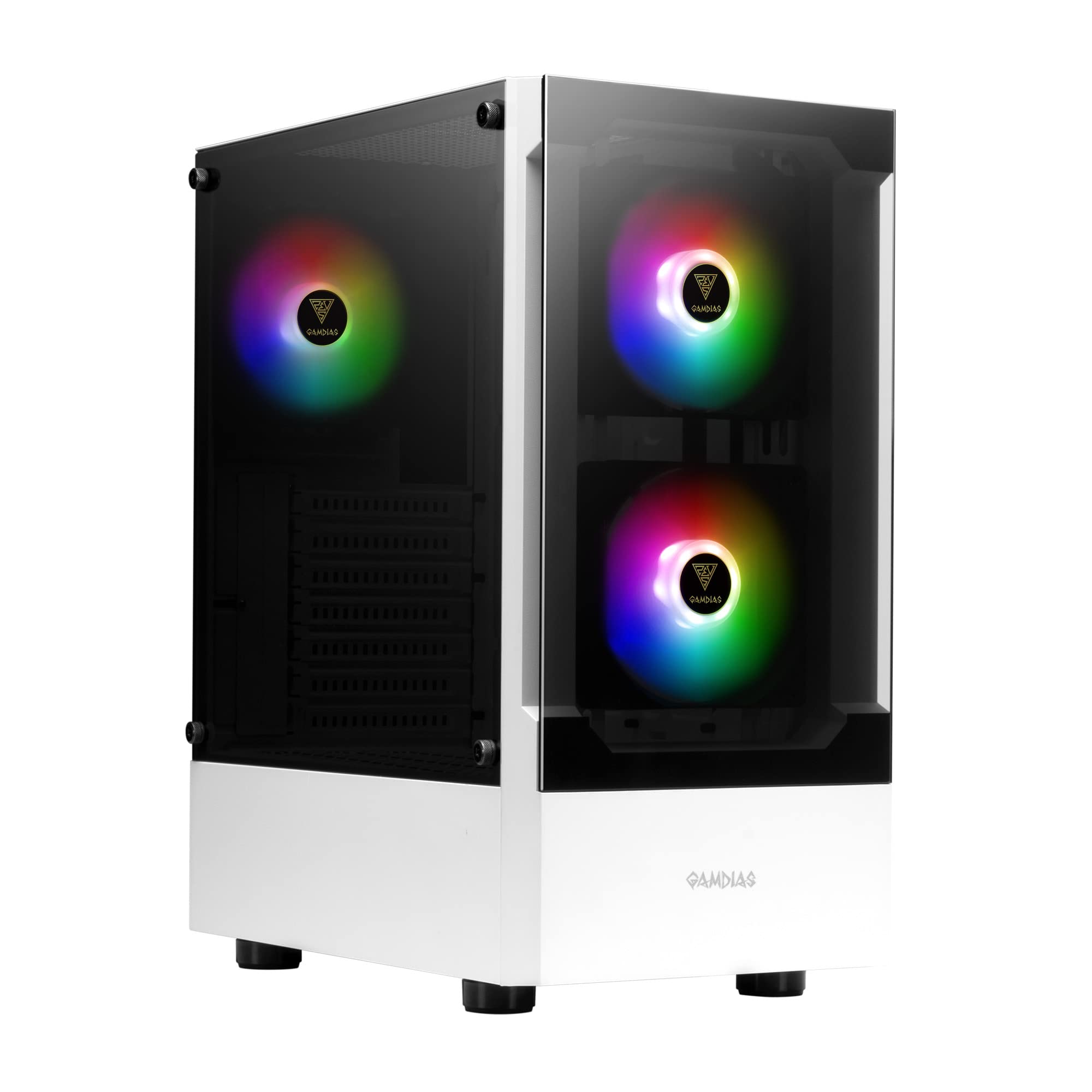 Gamdias Boitier Moyen Tour ATX Gamdias Talos E3 RGB avec panneau vitré (Blanc)