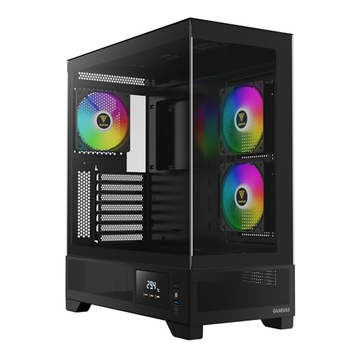 Gamdias Boitier Moyen Tour ATX Atlas M1 RGB avec panneaux vitrés (Noir)