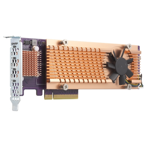 QNAP Carte d’extension QM2-4P-384 PCIe 3.0 x8 4x M.2 2280 SSD Ventilateur Actif