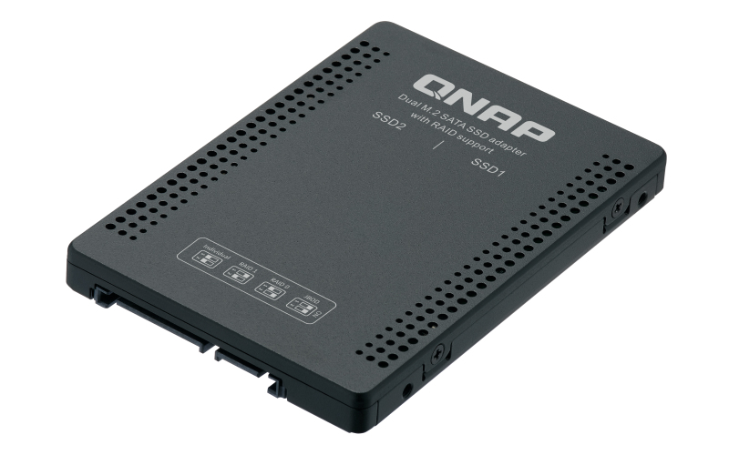 QNAP QNAP 2.5p SATA to dual M.2 2280 SATA drive adapter hardware RAID 0/1 JBOD Individual disk modes