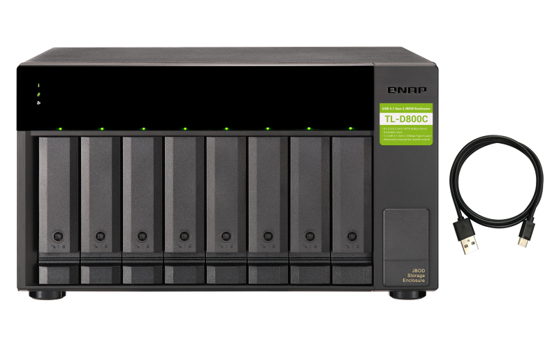 QNAP 8-bay desktop USB-C 3.1 Gen2 10Gbps JBOD expansion unit