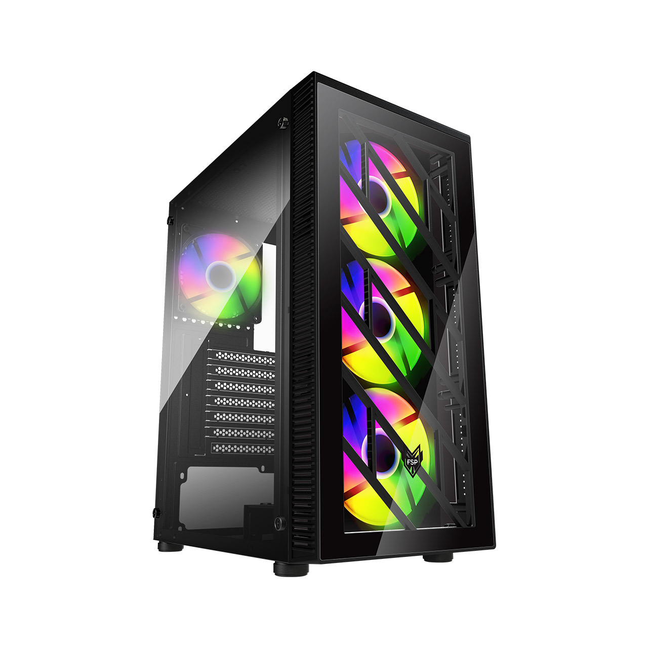 FSP Boitier Moyen Tour ATX FSP CMT192 RGB avec panneaux vitrés (Noir)