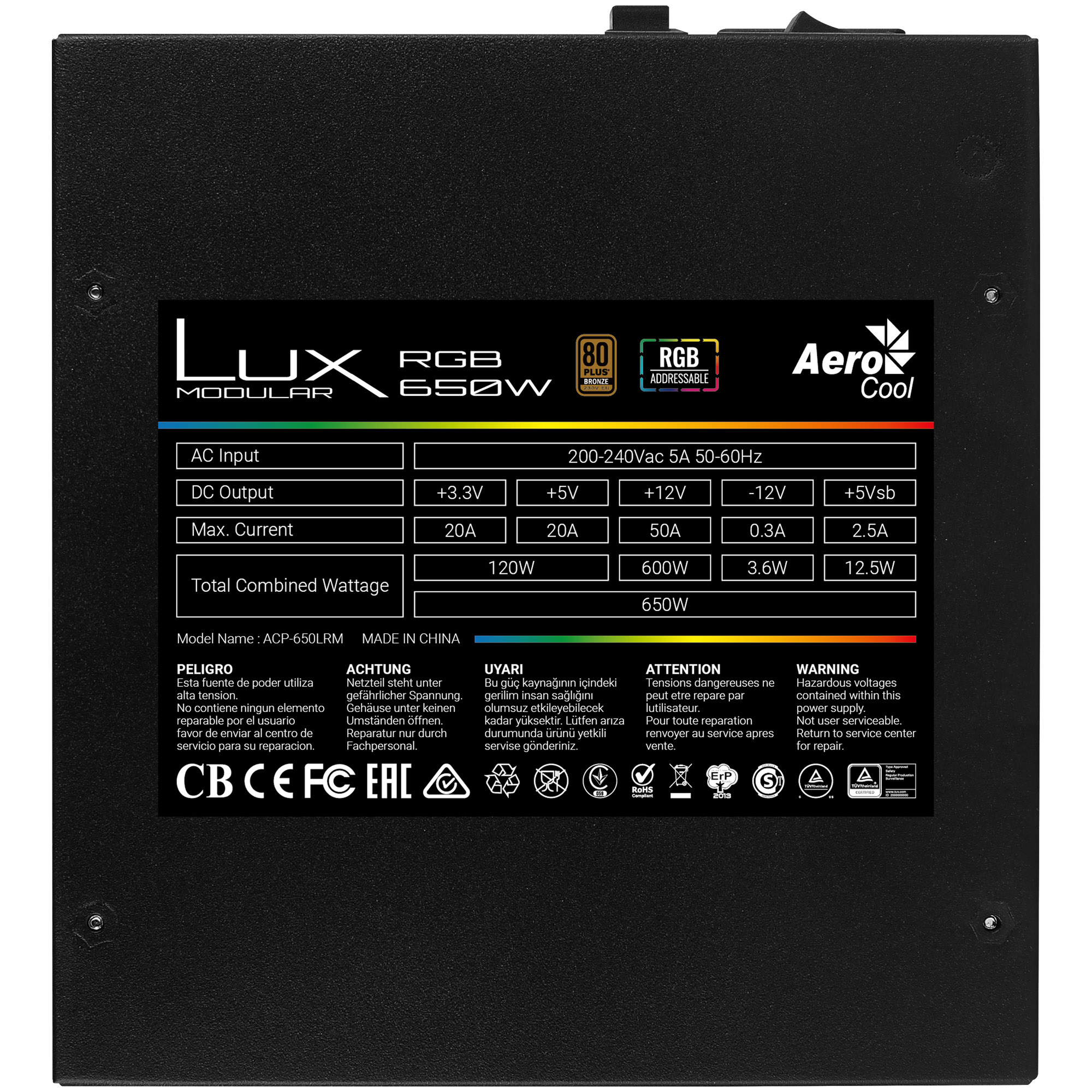 AEROCOOL LUX RGB 650M