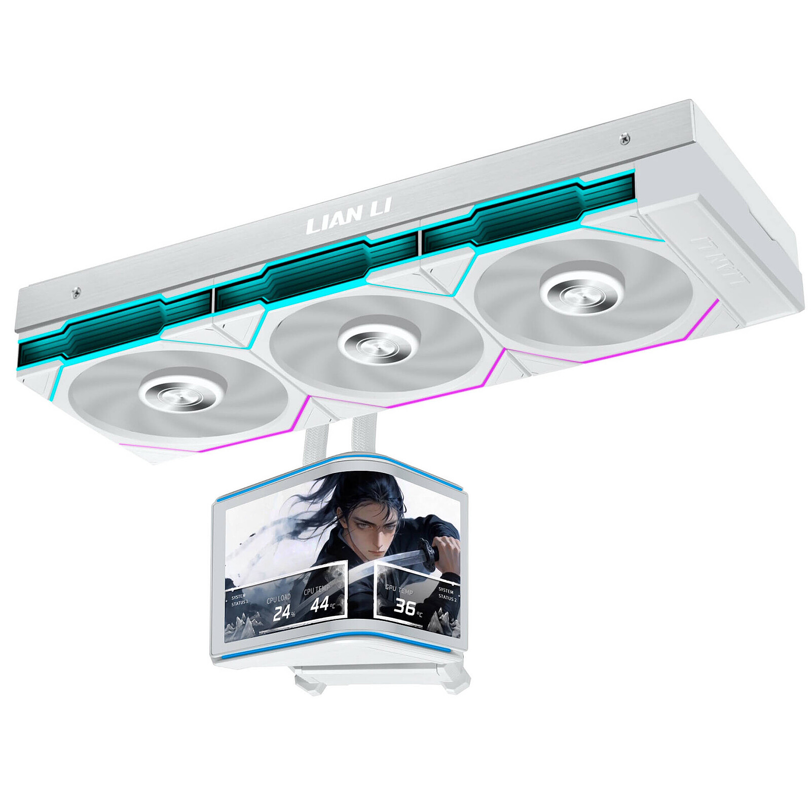 LIAN LI HydroShift II OLED Curved 360 UNI FAN TL AiO-Wasserkühlung, 360 mm, OLED-Display, TL-FLEX-Lüfter
