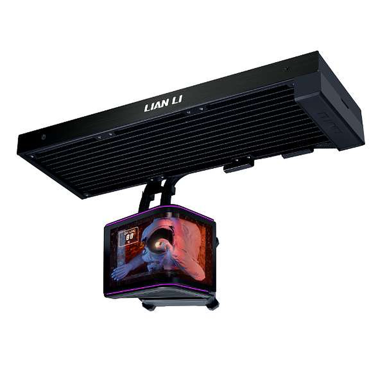 LIAN LI HydroShift II OLED Curved 360 Fanless AiO-Wasserkühlung, 360 mm, OLED-Display