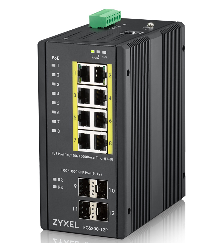 ZyXEL Switch RGS200-12P Gigabit Ethernet PoE 8 Ports Rackable