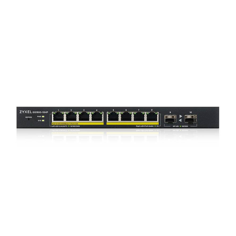 ZyXEL Switch réseau ethernet Gigabit GS1900-HP - 10 ports dont 8x PoE