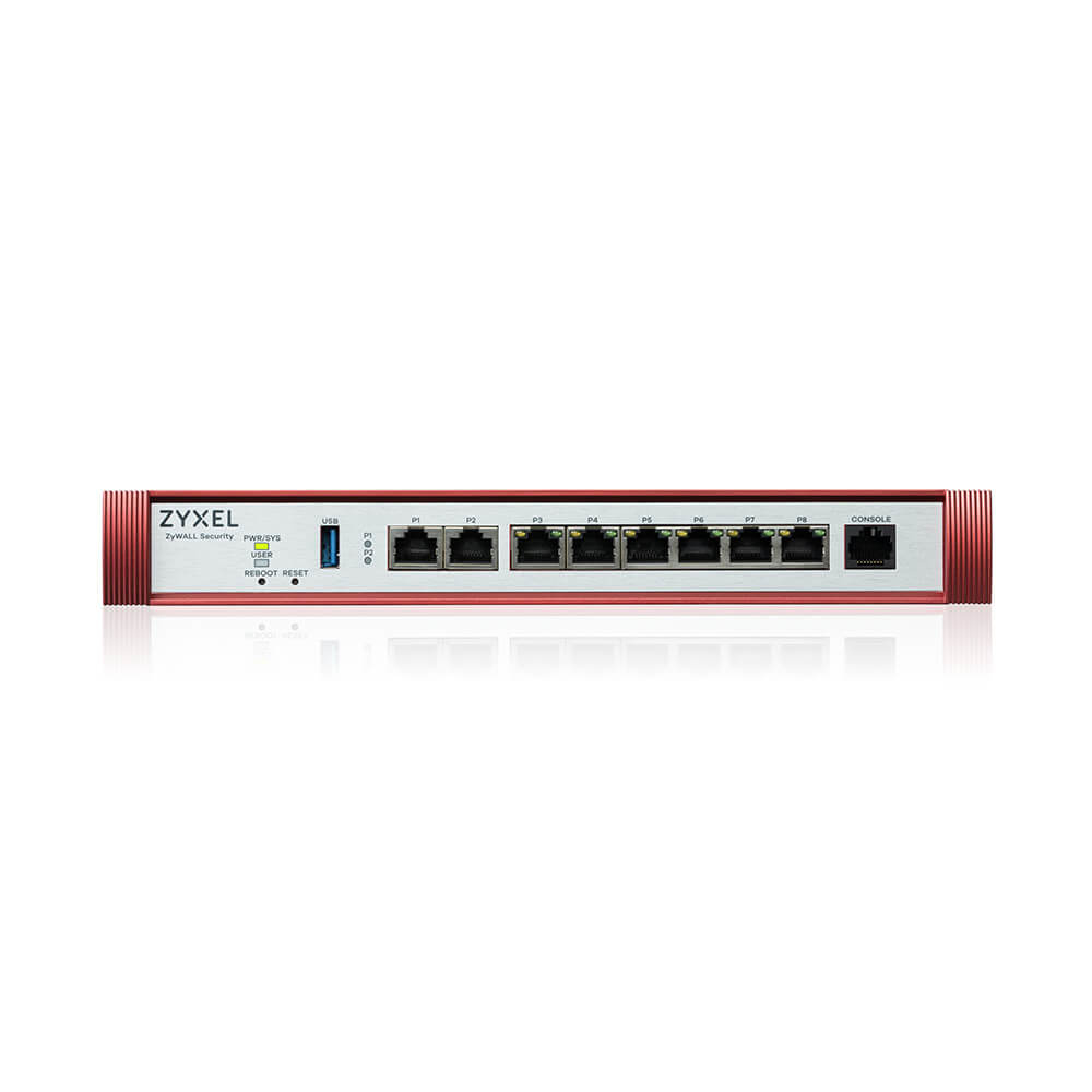 ZyXEL USG FLEX200 H Series User-definable ports with 1*2.5G 1*2.5G( PoE+) & 6*1G 1*USB (device only)