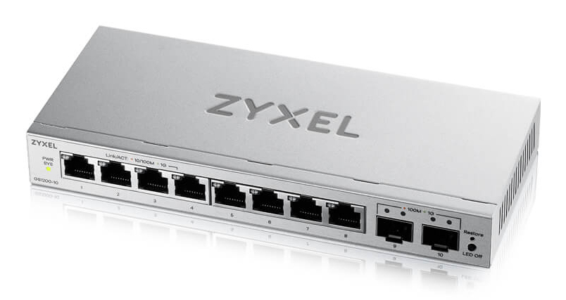 ZyXEL GS1200-10 v3 8 Port Gigabit 2 x SFP webmanaged Desktop Switch
