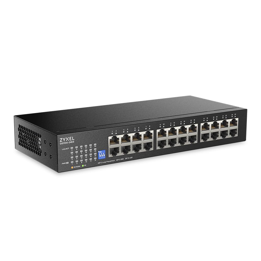 ZyXEL GS1100-24ES 24-Port Gigabit Unmanaged Switch,DIP-Sekto